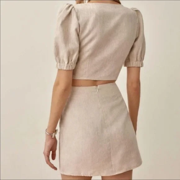 Reformation Ethel Linen Two Piece Set 10 New - Picture 2 of 5